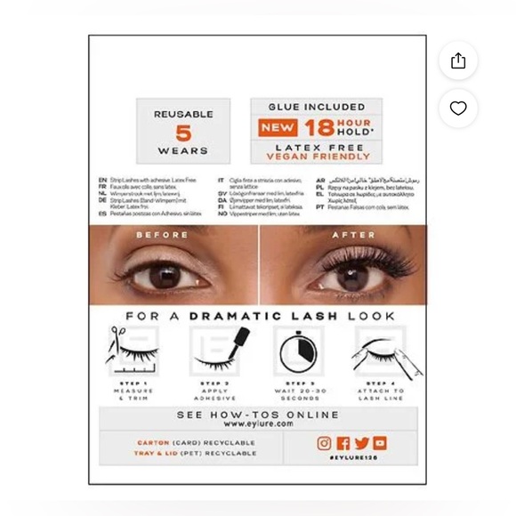 Eylure London Definition #126 Lashes Set + Glue Latex Free NEW - Picture 2 of 3